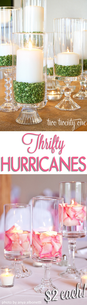 Thrifty Hurricanes! Only $2 each! Perfect for everyday decor or special occasions!