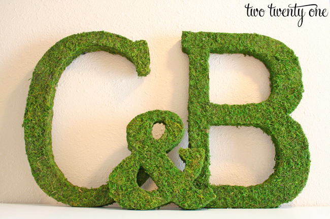 moss covered initials