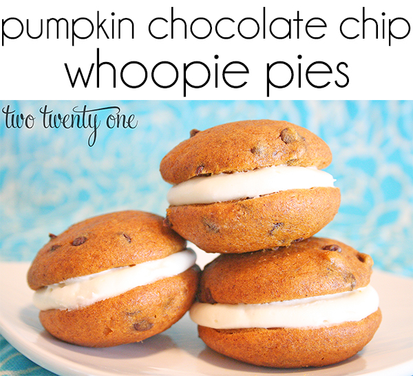 The BEST pumpkin chocolate chip whoopie pies!