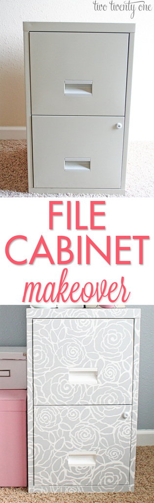 Drab to fab! File cabinet makeover!