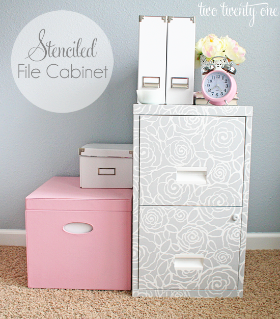 Stenciled File Cabinet Two Twenty One