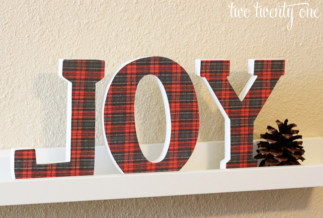 Plaid ‘JOY’ Letters