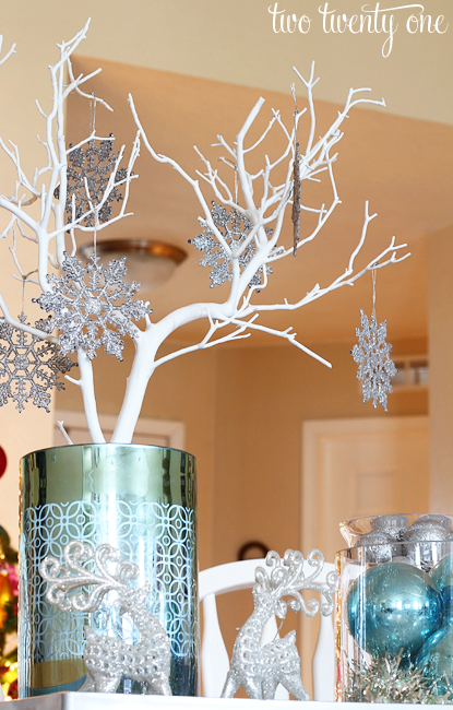 Silver & Blue Christmas Centerpiece - Two Twenty One