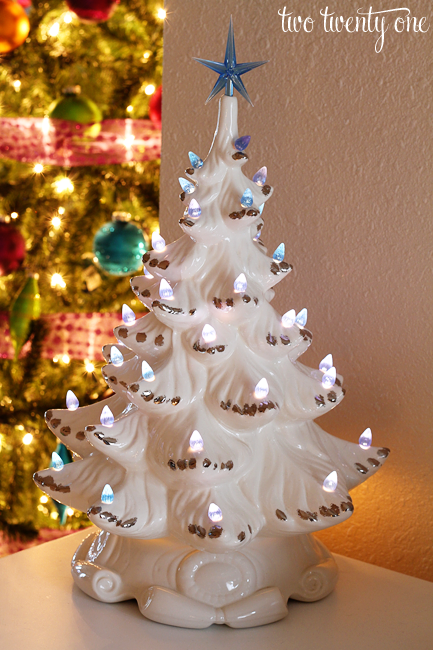 white ceramic christmas tree