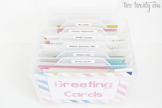 greeting card organizer 