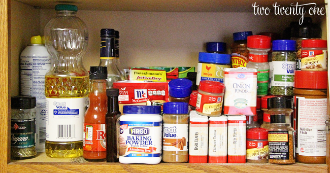 messy kitchen cabinet-- don't pin this