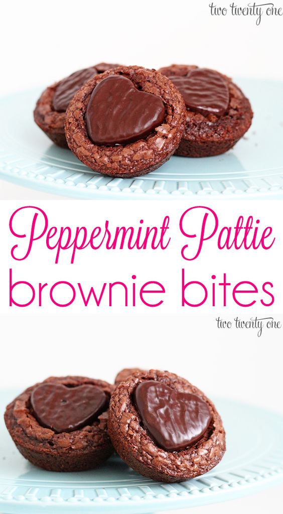 Super easy peppermint pattie brownie bites!