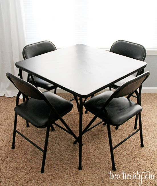 black card table