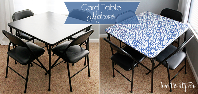 card table makeover before and after