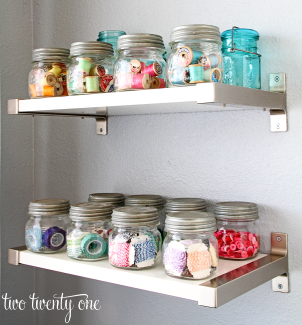 ball canning jars used for craft storage