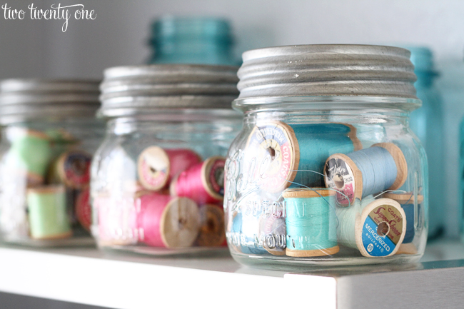 ball mason jars used for craft storage