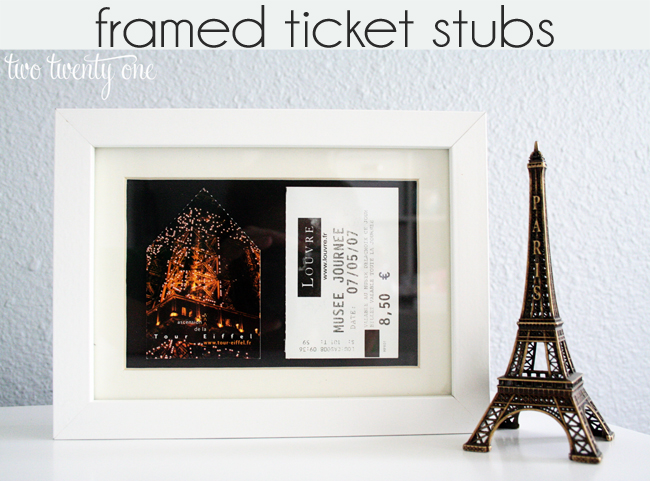 framed ticket stubs