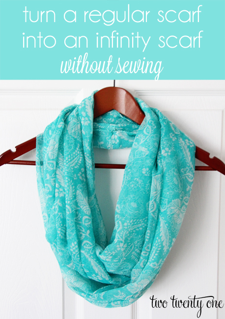 turn a regular scarf into an infinity scarf without sewing