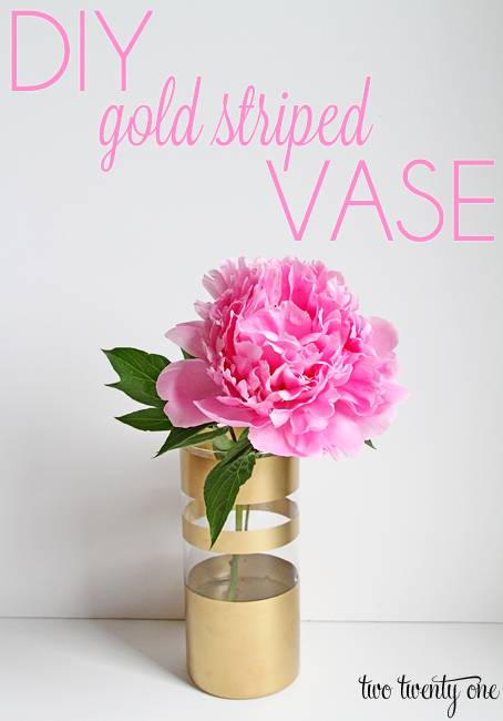 DIY gold striped vase