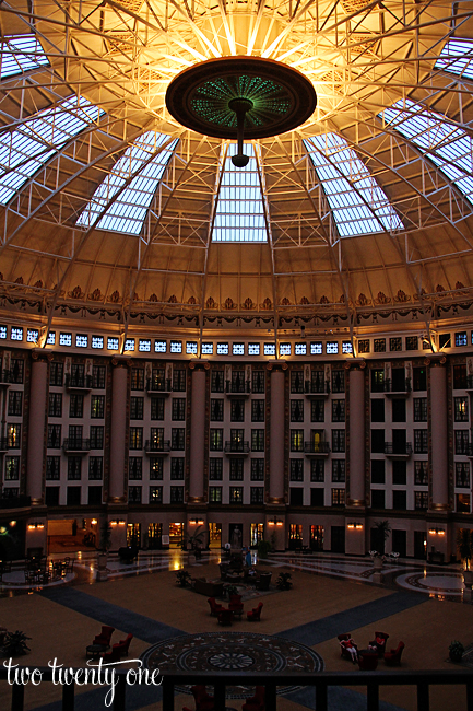 west baden springs hotel atrium at night