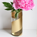 DIY Gold Striped Vases