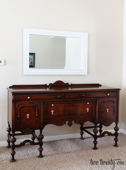 mirror above buffet