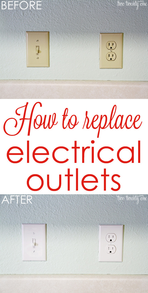 Get rid of those outdated almond-colored outlets! How to replace electrical outlets!