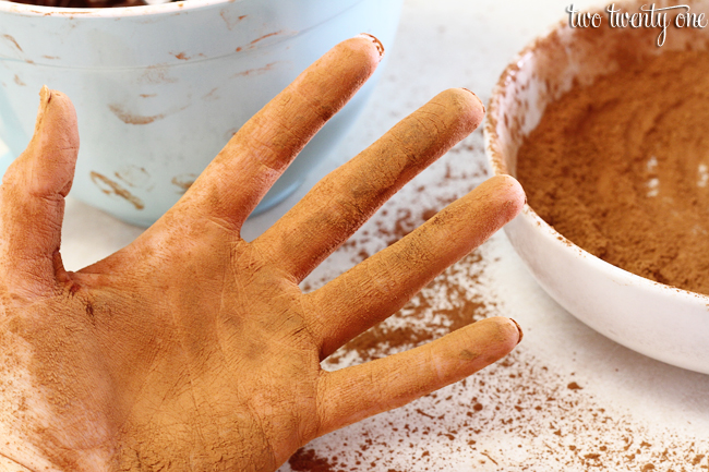 making chocolate truffles