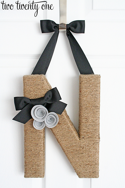 Jute Wrapped Monogram Wreath