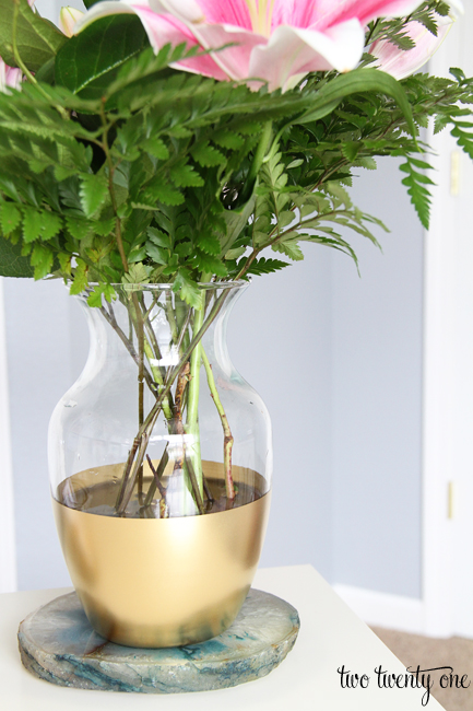 DIY Gold Dipped Vase