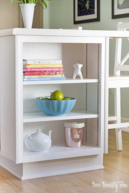 kitchen island bookshelf