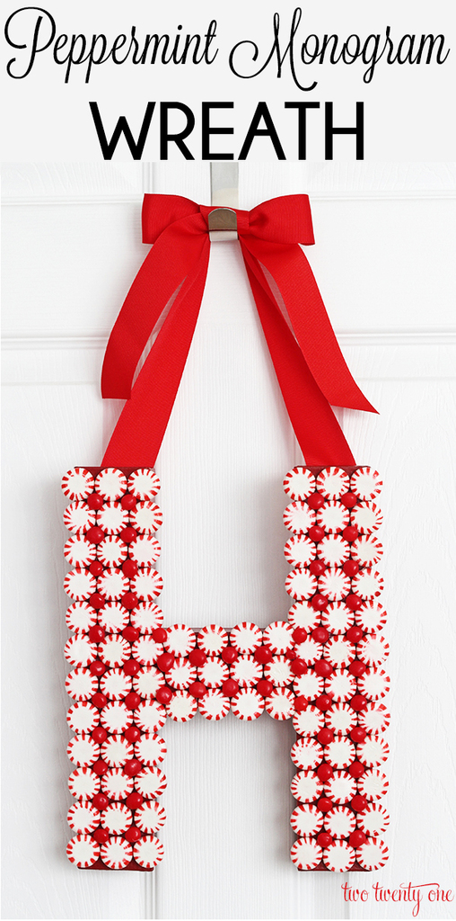 Peppermint Monogram Wreath