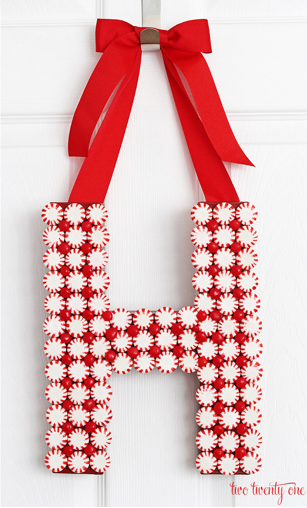 How to make a peppermint monogram wreath!
