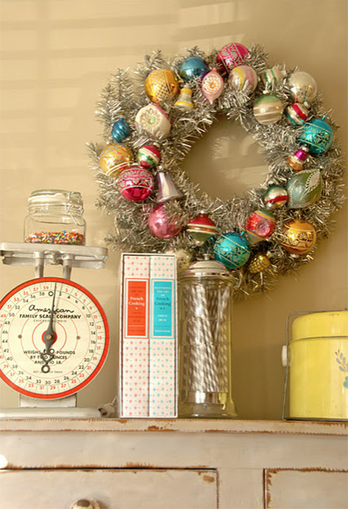 vintage ornament wreath by Blue Eyed Yonder