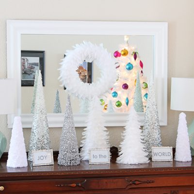 White and Silver Christmas Vignette