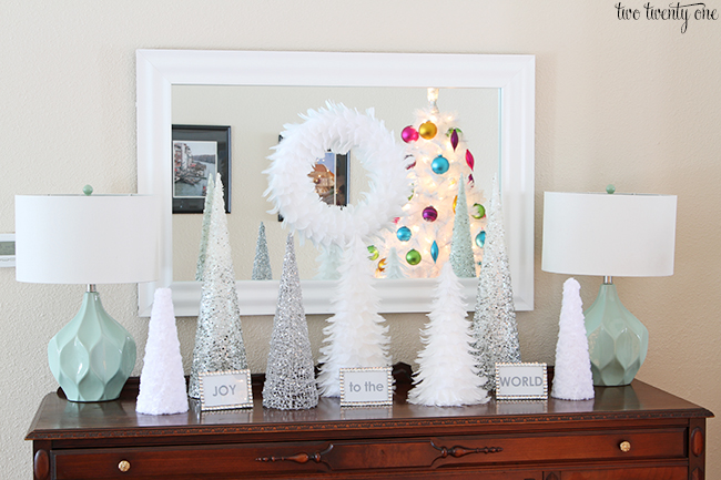 White and Silver Christmas Vignette