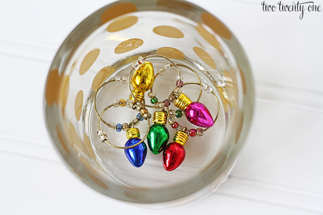 displaying wine glass charms