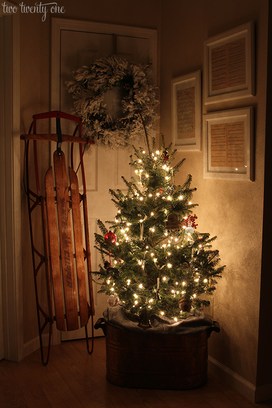 entryway decorated for christmas