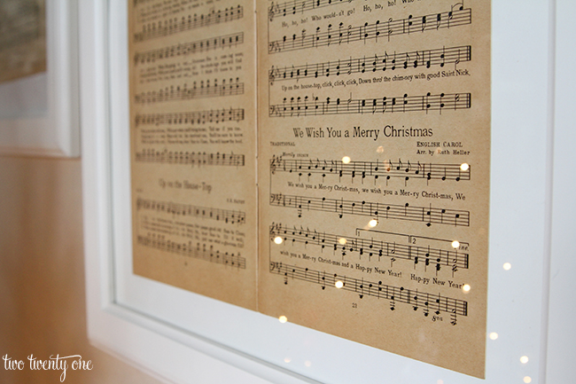 Framed vintage Christmas sheet music