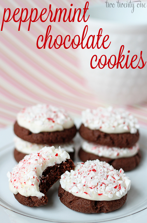 Delicious and easy to make peppermint chocolate cookies!