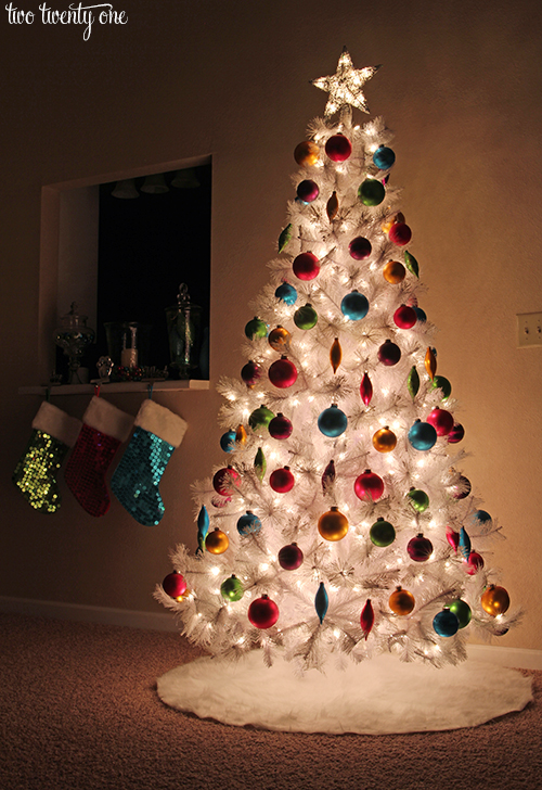 White tree at night