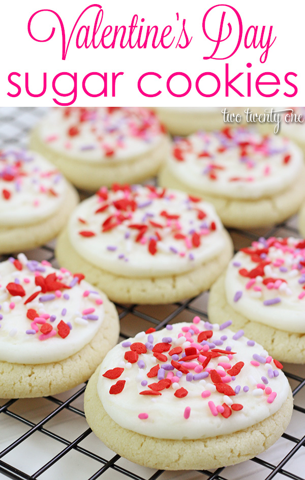 Easy Valentine's Day sugar cookies! No rolling and cutting necessary!