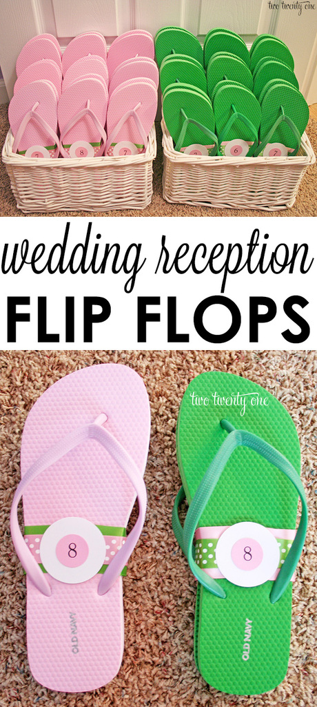 A treat for your guests' feet-- wedding reception flip flops!