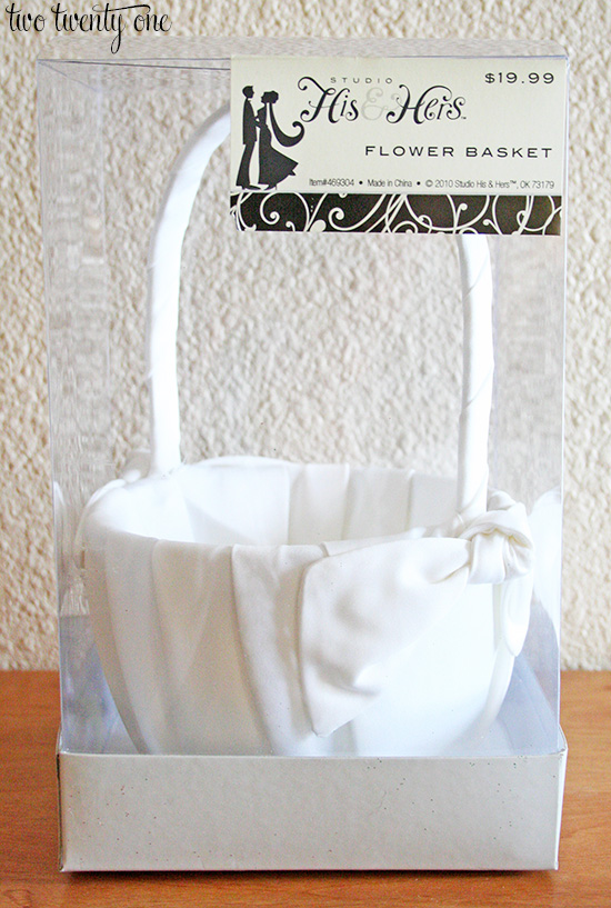 white flower girl basket
