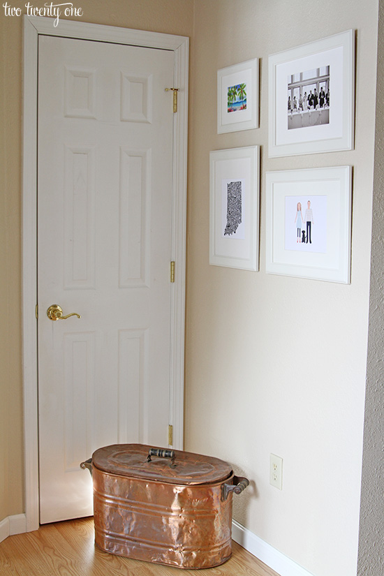 entryway photo wall