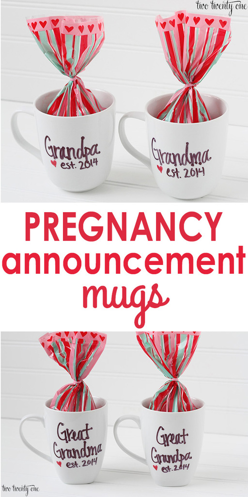 pregnancy announcement mugs