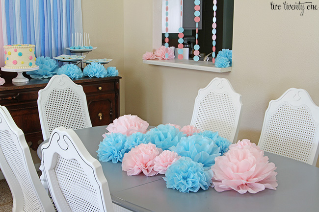 gender reveal party centerpiece