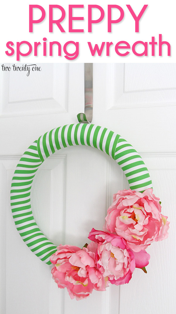 Preppy spring wreath!  Costs less than $15 to make!