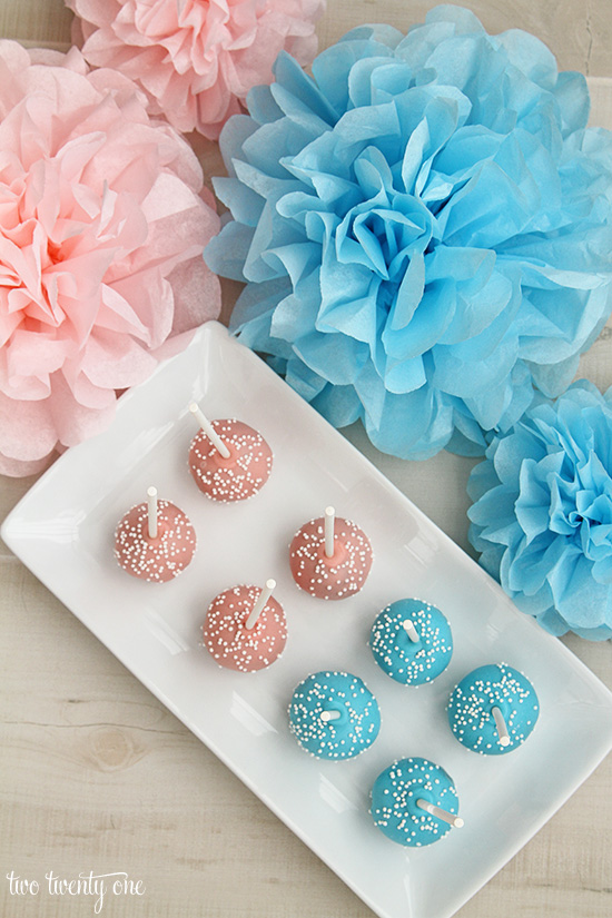 pink and blue cake pops