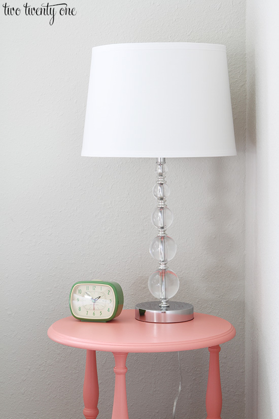 coral pink nightstand