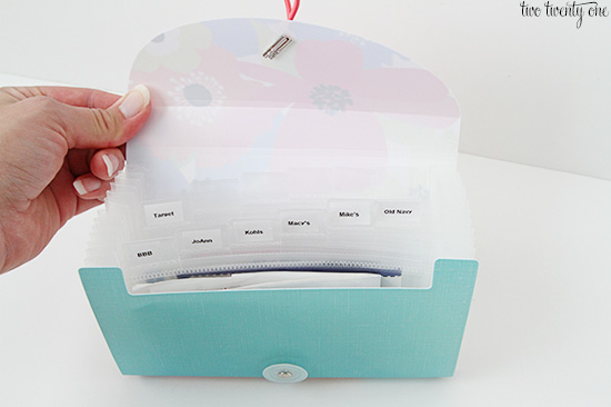 coupon and receipt organizer 550