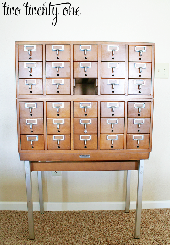 Library Card Catalog Two Twenty One, Library Card Catalog Cabinet