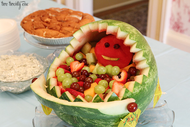 baby shower fruit salad buggy