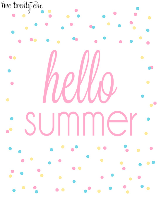 hello summer 8x10 print-- pink