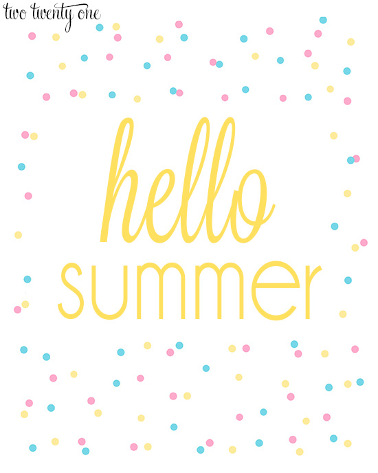 hello summer 8x10 print-- yellow